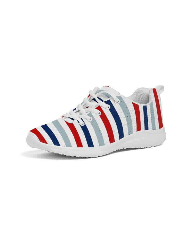 red white blue athletic sneakers