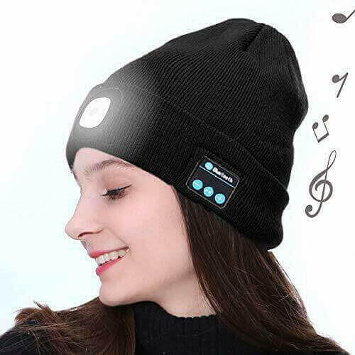 Wireless Bluetooth LED Hat with Music Speakers Light Winter Gift.