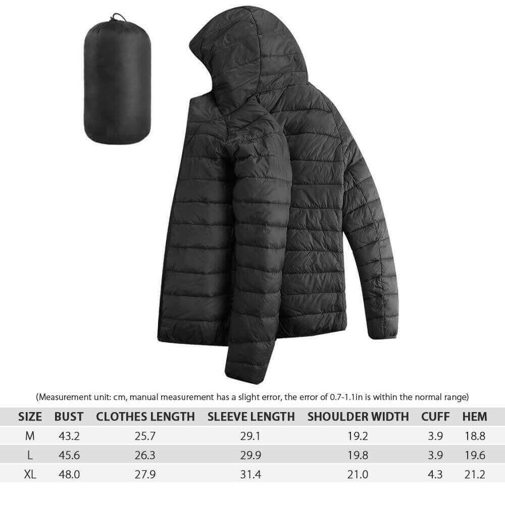 Men's lightweight storage waterproof warmth puffer fashion jacket.