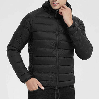 Men's lightweight storage waterproof warmth puffer fashion jacket.