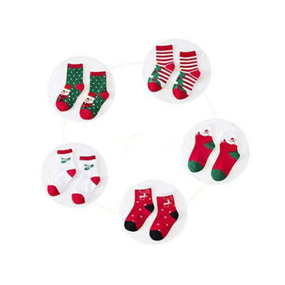 5 Pairs Children Christmas Socks.