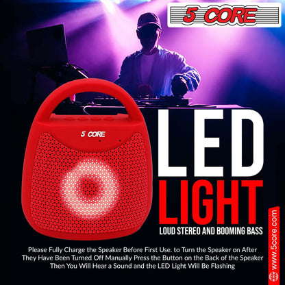 5 Core Bluetooth Speaker Wireless Outdoor Portable Waterproof Loud USB