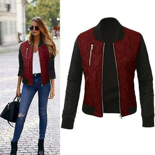 Chic Babe Bomber Jacket In Quilted Satin.