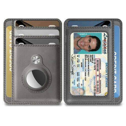 Slim Minimalist Wallet with Build-in Case Holder for AirTag
