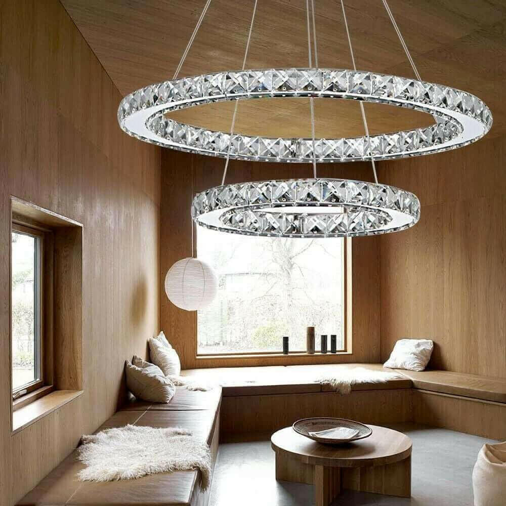 Chandelier Double Ring Hanging Light Fixture