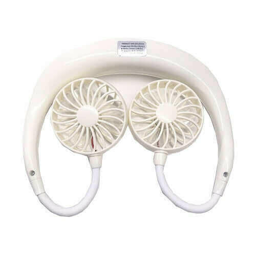 Beat The Heat Double Cool Cordless Breezy Mini Collar Fan.