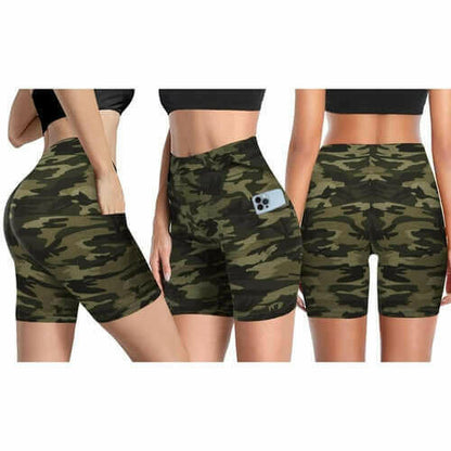 Womens High Waisted Yoga Workout Shorts.