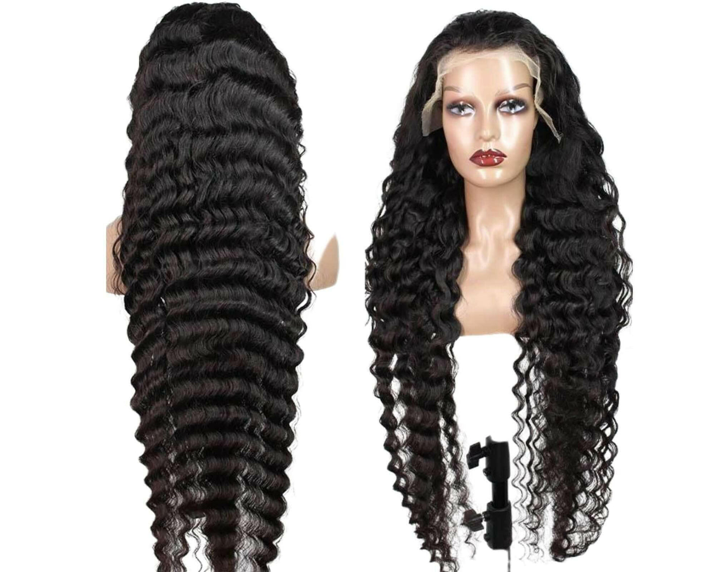 13x4 HD Transparent Lace Frontal Loose Deep Wave Human Hair Wigs 200%.