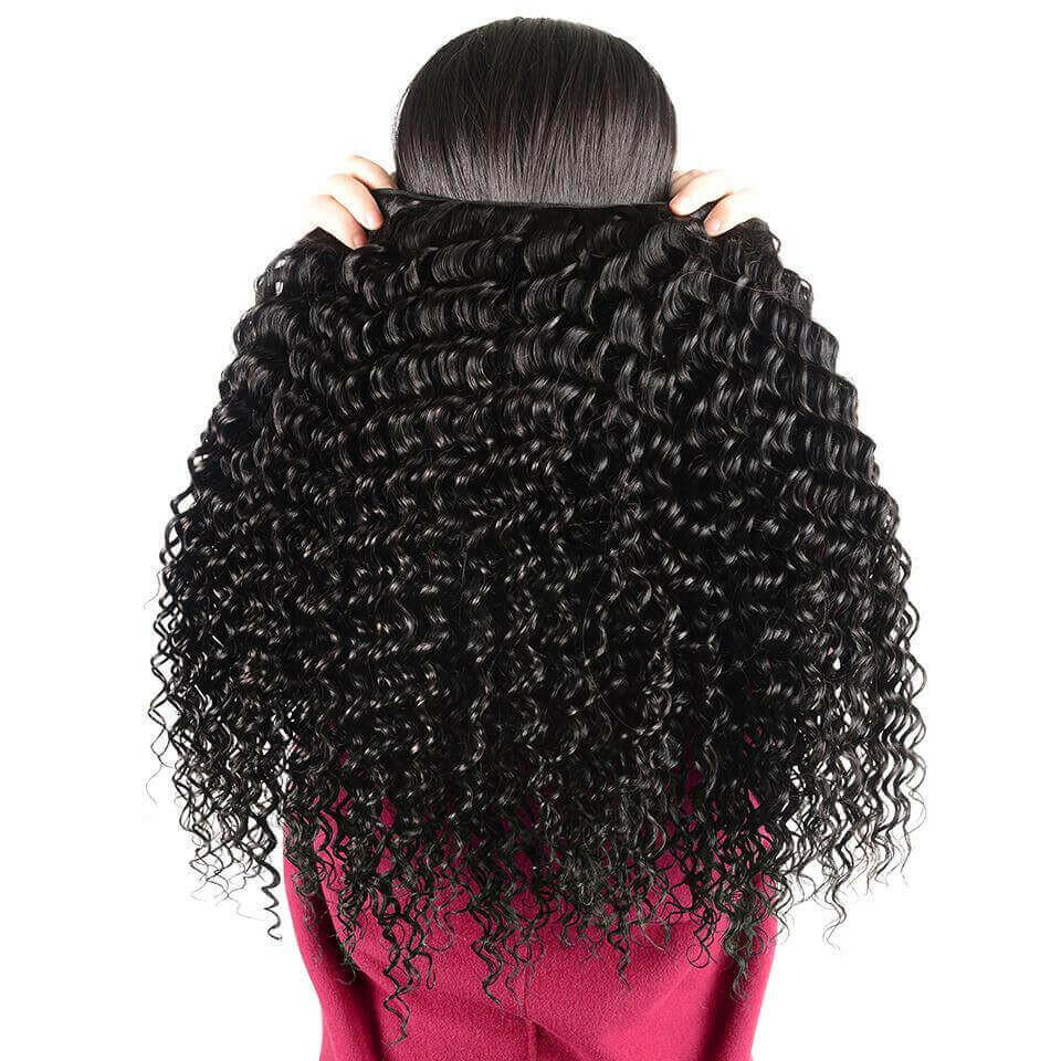 10A Grade 3/4 Kinky Curly Human Hair bundles with 4x4 Closures & 13x4.