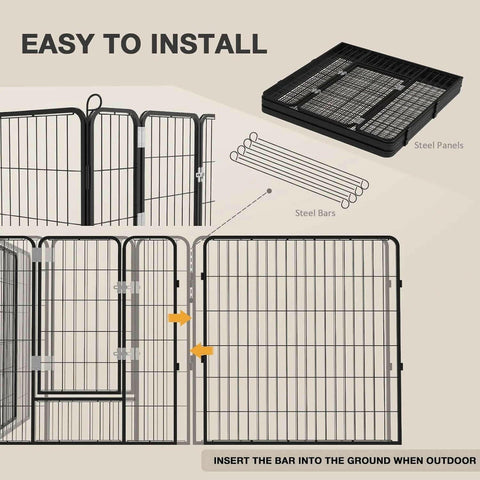 Bold Dog Playpen for Outdoor, 16 Panels 24''/32''/40'' Height Metal Puppy Dog Fence Indoor Outdoor,Pet Exercise Pen for Rv,Camping,Yard