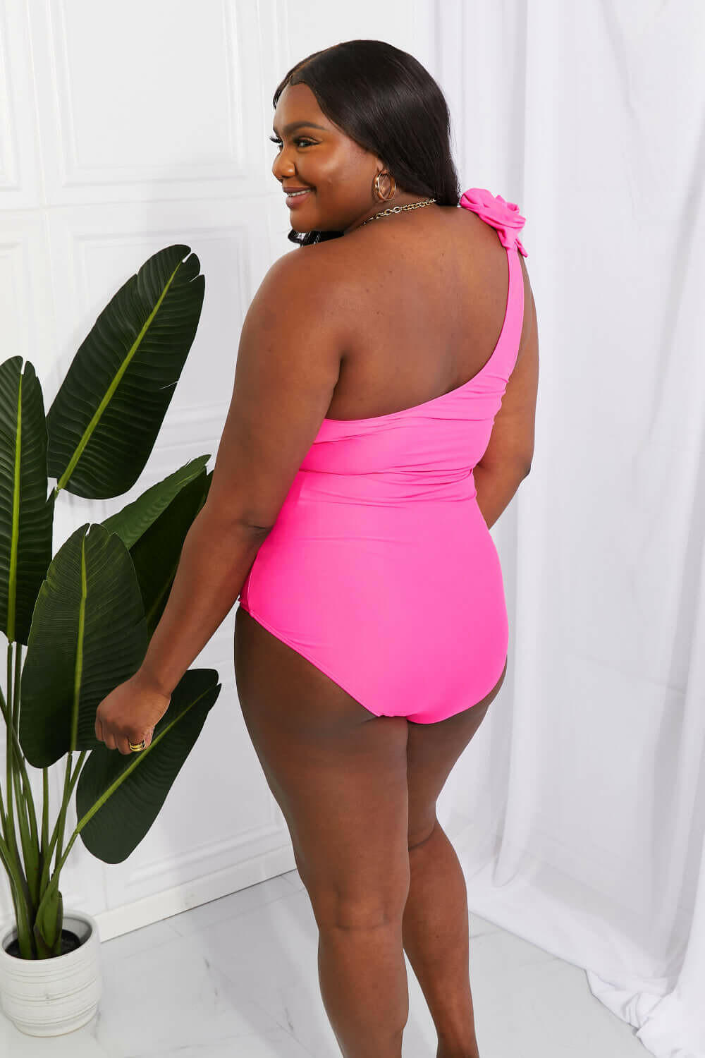 Marina West Swim Deep End One-Shoulder One-Piece Swimsuit.