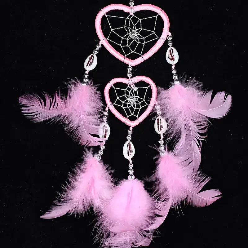 Heart-Shaped Dream Catcher with Feathers