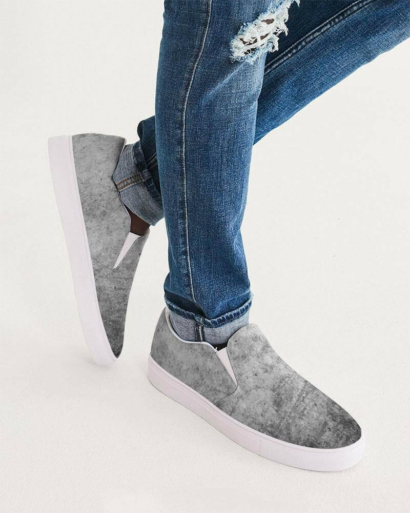 grey slip-on canvas sneakers