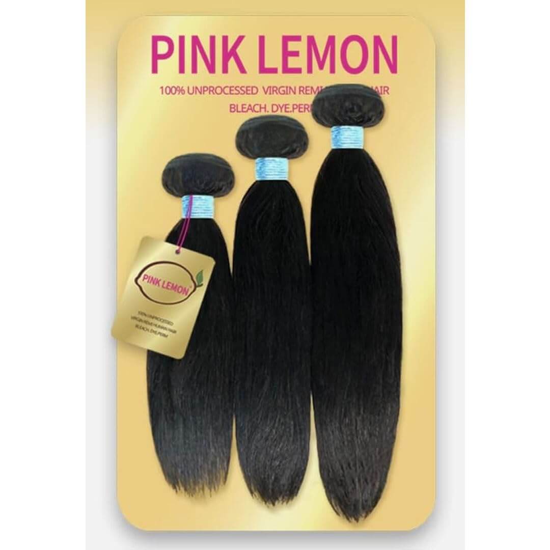 Pink Lemon Straight Human Hair Bundles – 14, 16 &amp; 18 Inches