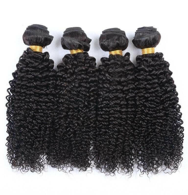 10A Grade 3/4 Kinky Curly Human Hair bundles with 4x4 Closures &amp; 13x4