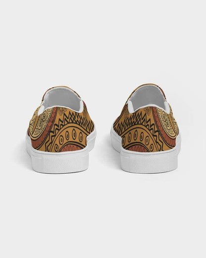 brown paisley slip-on sneakers