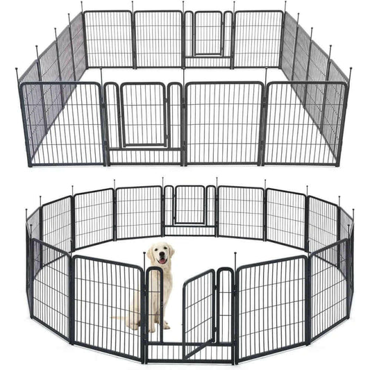 Outdoor Dog Playpen with 8/16 Panels, 40 Inch Height, and Doors