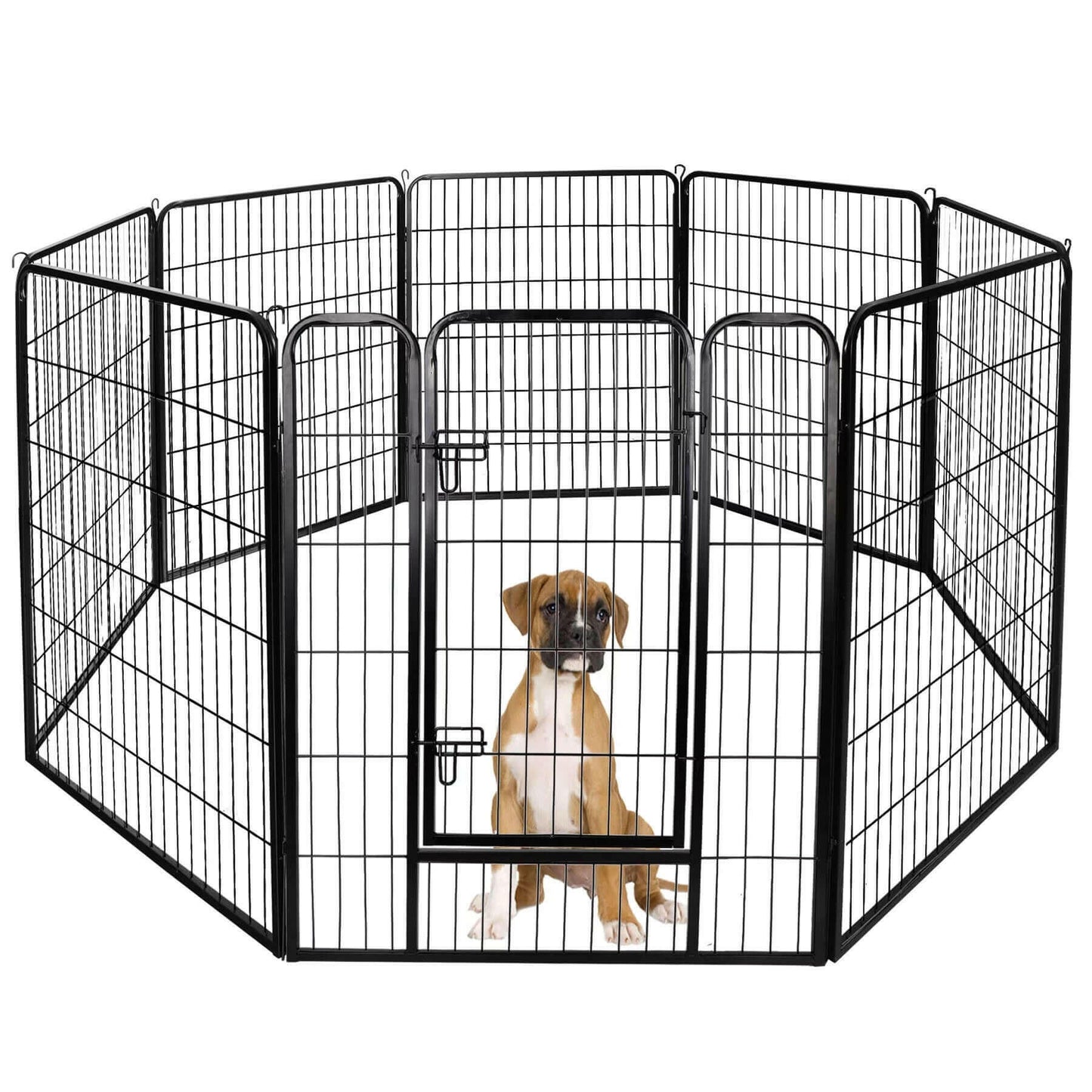 39" Height Outdoor Pet Playpen Metal Exercise Fence Kennel Dog Playpen - 8 Panels