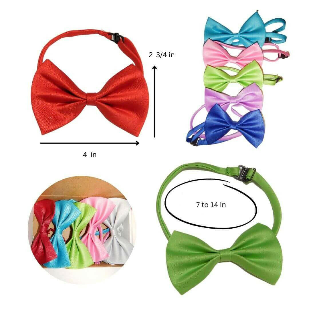 5 PCS ADJUSTABLE DOG BOW TIES (Random Colors).