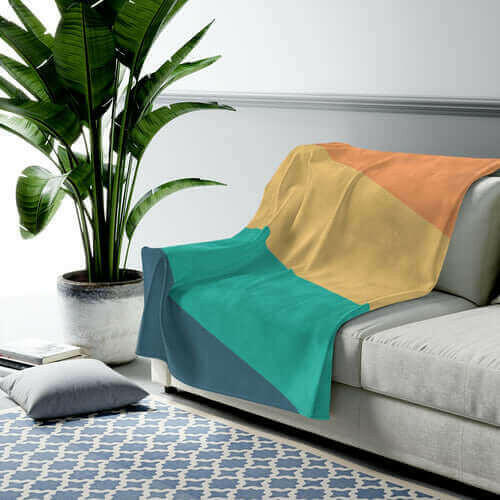 Diagonal Stripes Plush Blanket Throw.