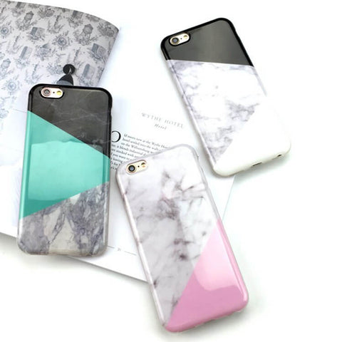 Marble Meets The Fashion Colors iPhone Case