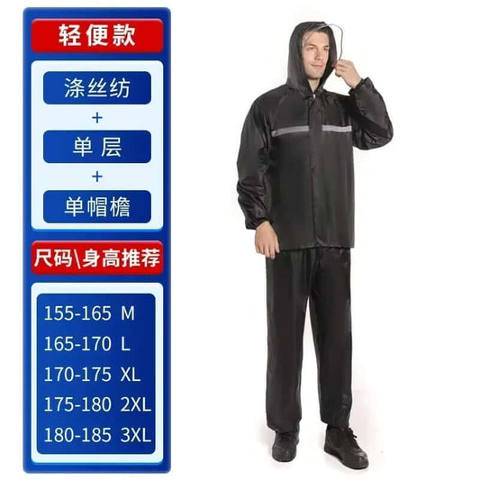 Rain Suit Waterproof Breathable Rain Coat Pants Adults Women Men with Reflective Strip Raincoat for Travel Fishing Hiking