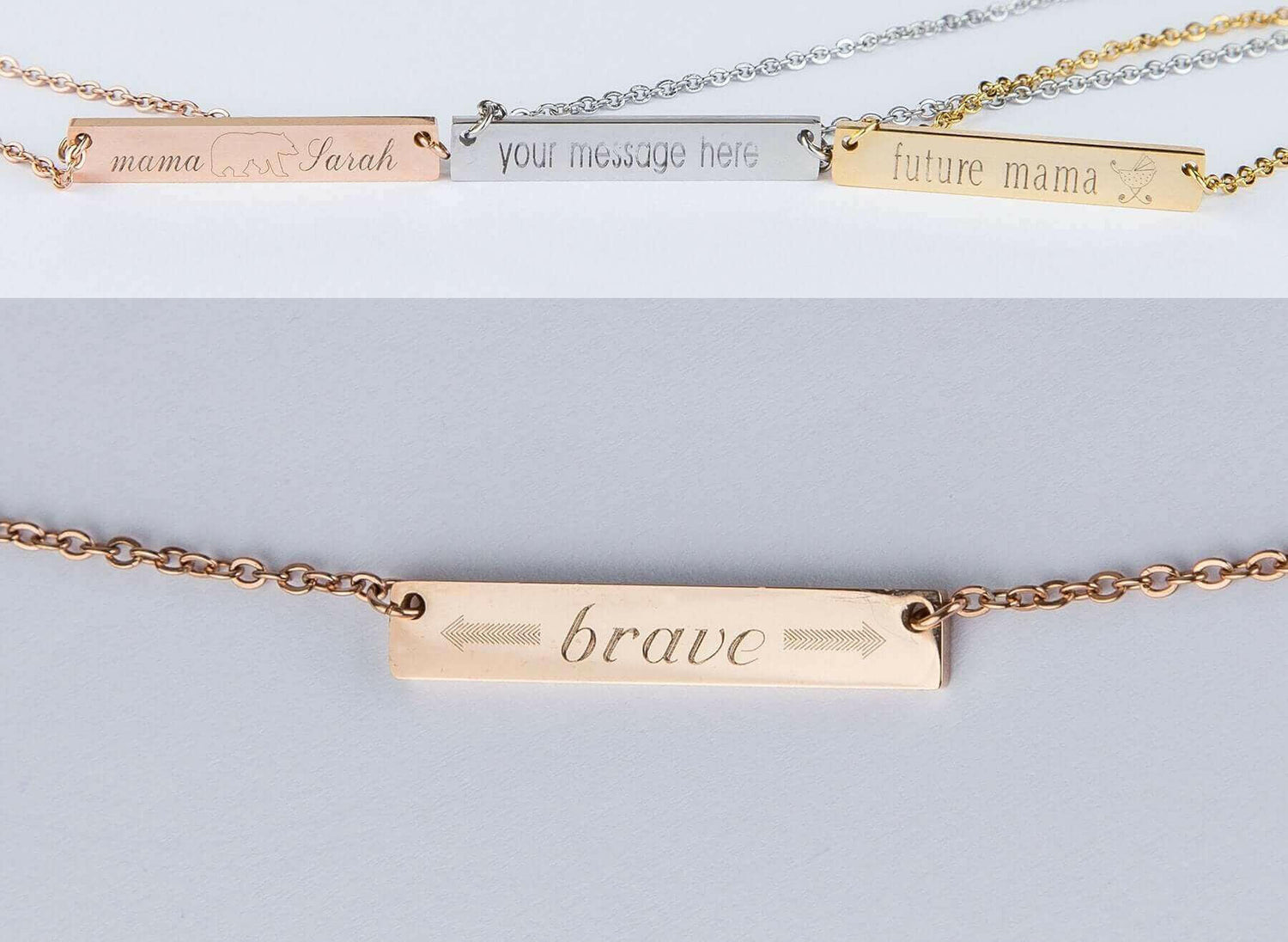Be Brave Bar Necklace Personalized Gift
