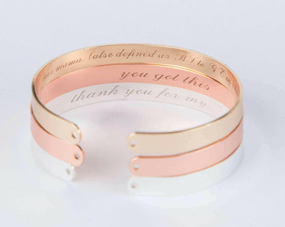 Secret Message Engraved Bracelet, Personalized Engraved Gift Inside.