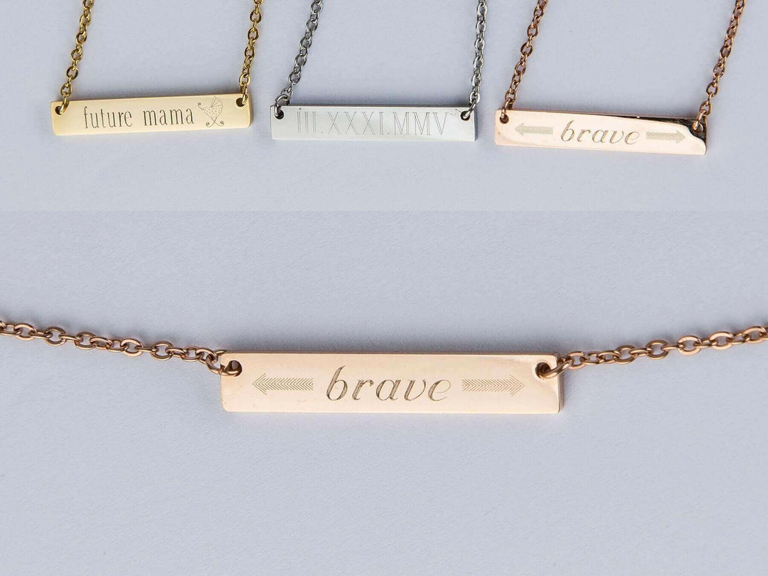 Be Brave Bar Necklace Personalized Gift