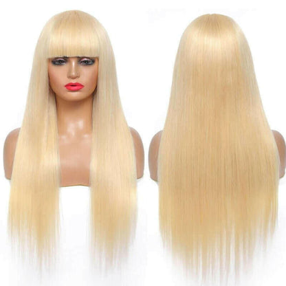 #1B/613 Straight 180% Density #613 Wig with Bang 200% Density Human.