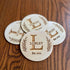 Engraved Monogram Wood Coaster Set