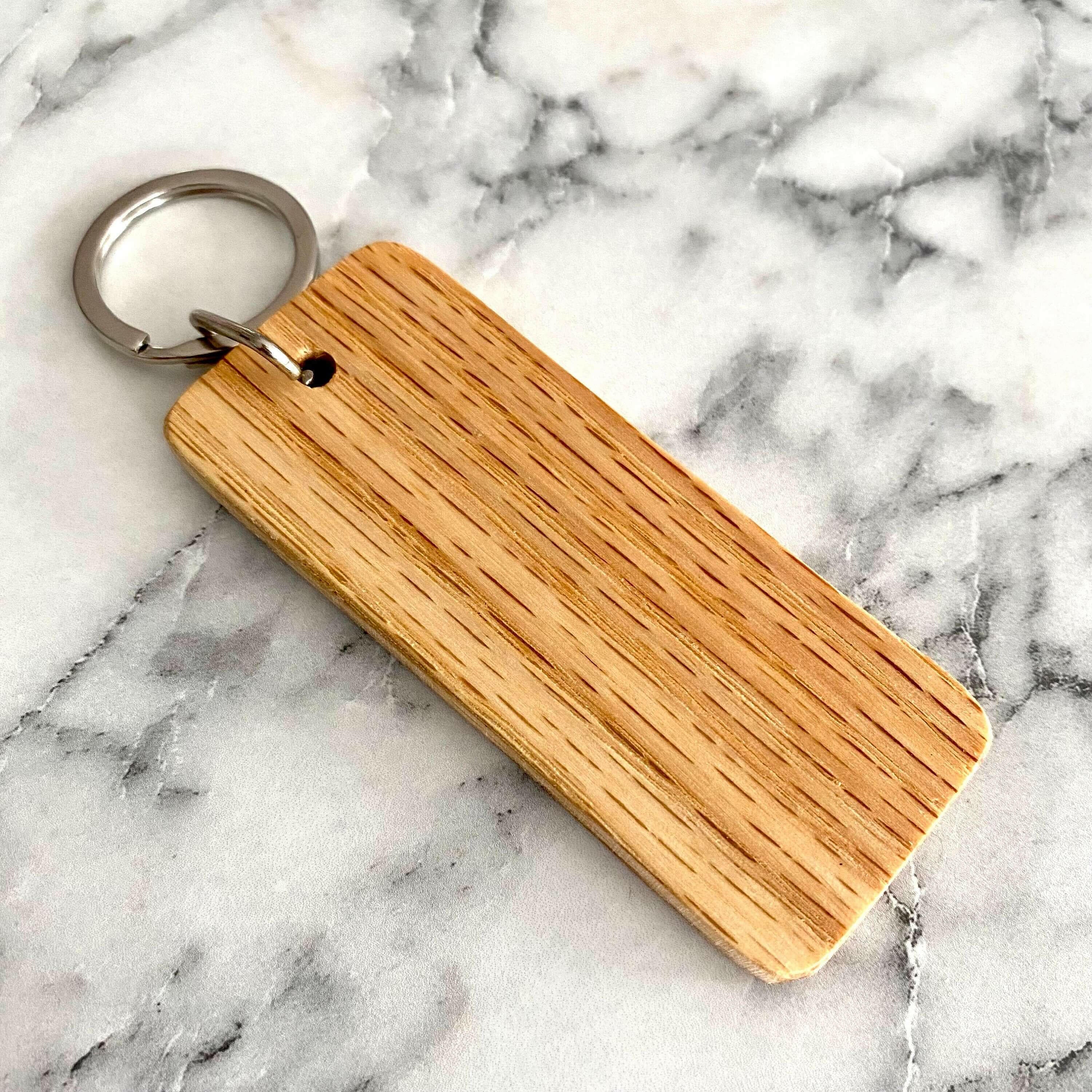 Personalized "Lost Keys" Engraved Wood Keychain.