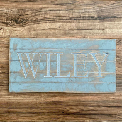 Custom Engraved Wooden Family Name Sign.