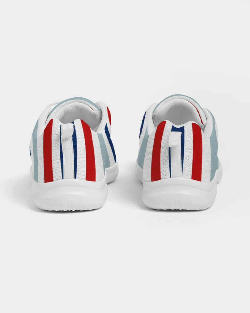 red white blue athletic sneakers