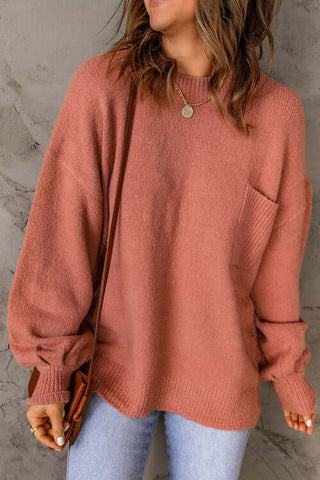 Puffy Sleeve Pocketed Sweater