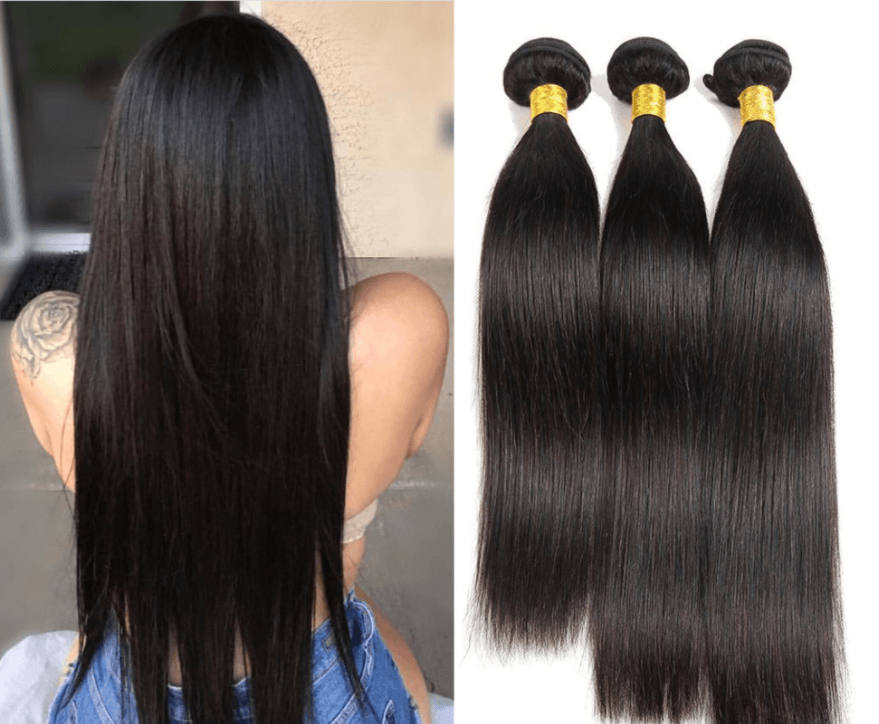 Black Straight Synthetic Hair Weave – 14–32 Inches, 100g