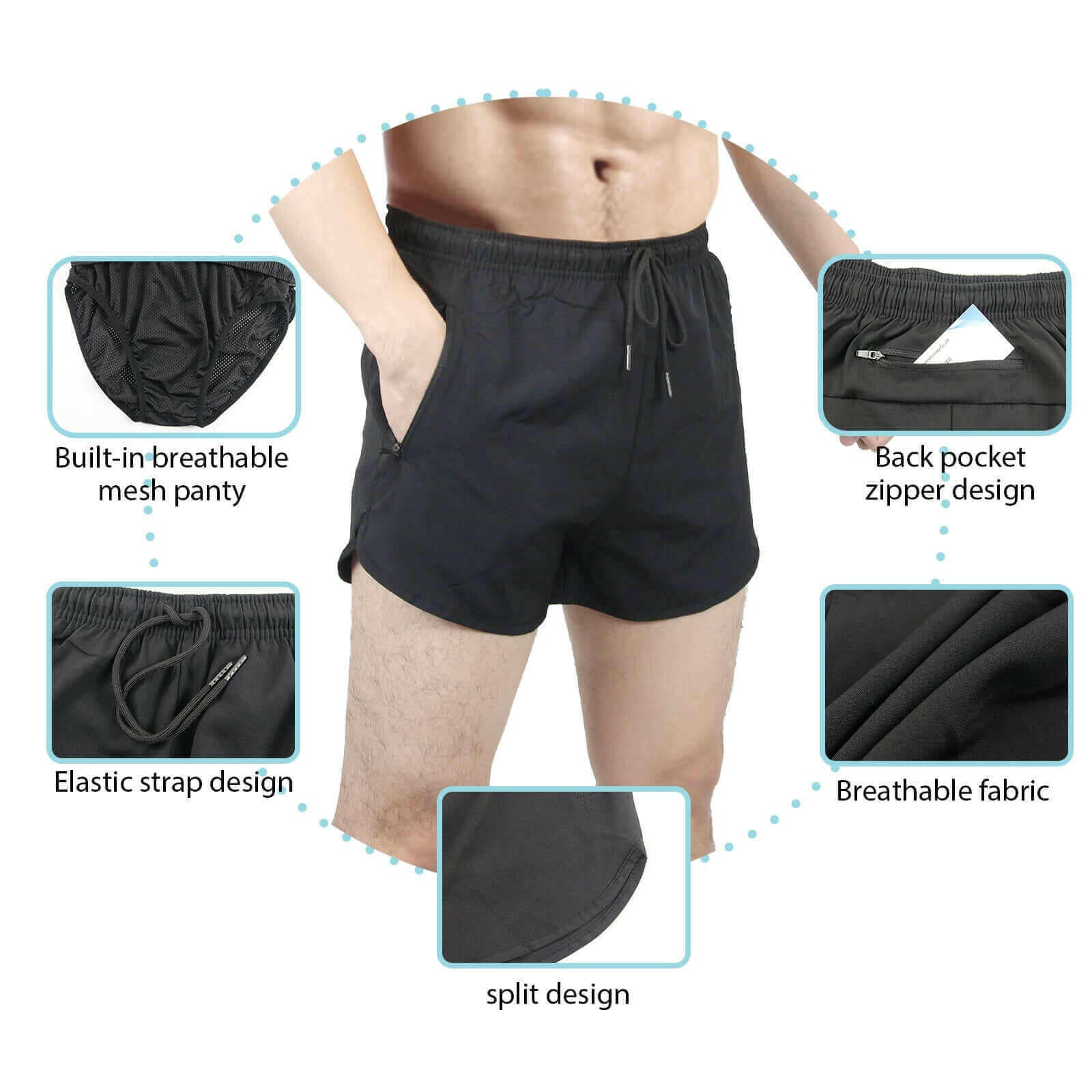 Men's Running Shorts Quick Dry Athletic Workout Comfortable Shorts.