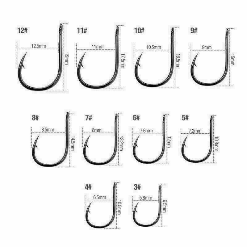 Fishing Hooks High Carbon Steel Sharpened Fish Hook Metal Bait Sea.