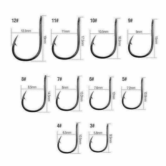 Fishing Hooks High Carbon Steel Sharpened Fish Hook Metal Bait Sea.