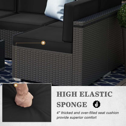8 Piece Patio Furniture Set With 44 Inch Propane Fire Pit