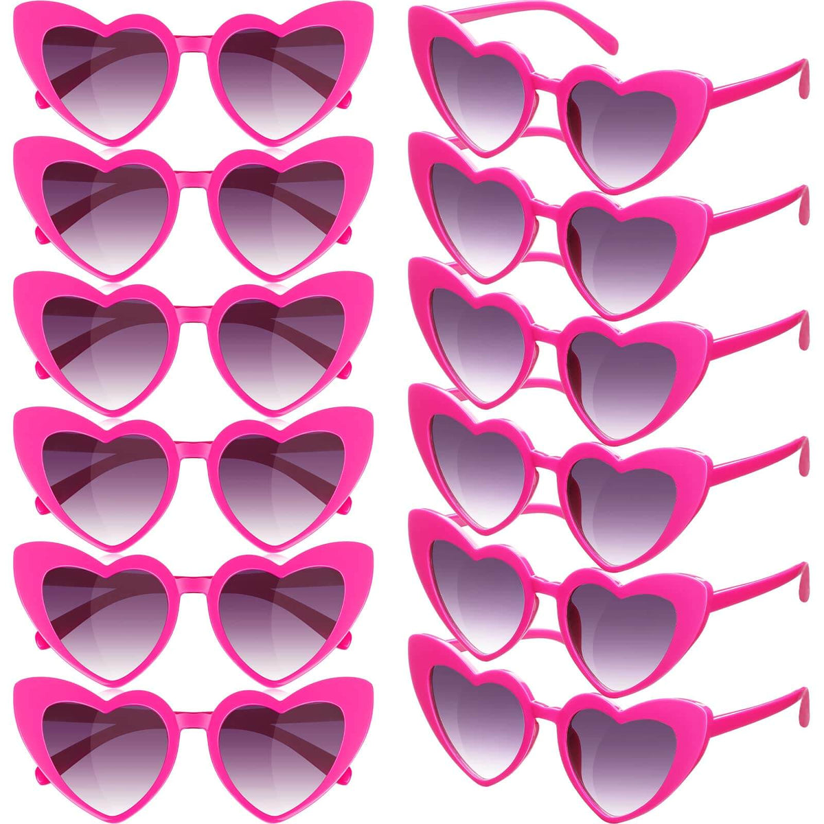 Flutesan Heart-Shaped Party Sunglasses, 12 Pairs