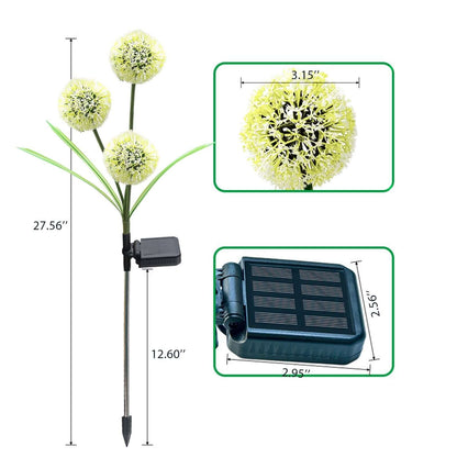 Solar Lights Outdoor Decorative 3 Heads Solar Dandelion Garden Lights