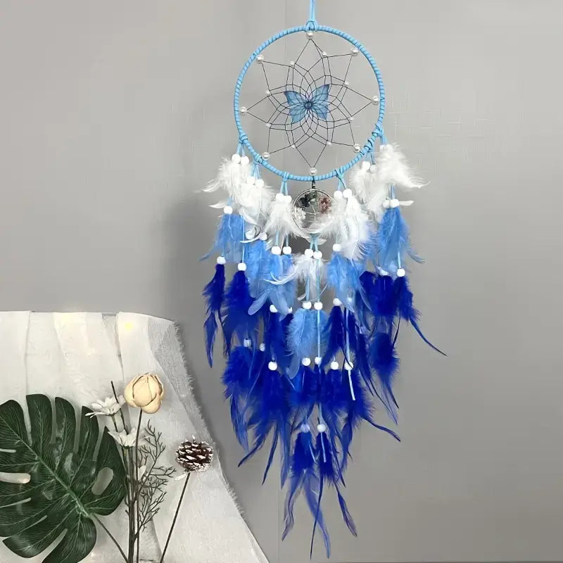 Fairy Butterfly Dream Catcher with Feathers