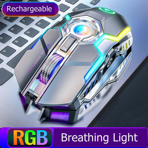 Color Wireless Gaming RGB Rechargeable Mute Button Mouse.