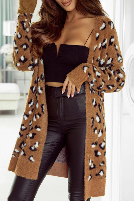 Leopard Print Fur Cardigan