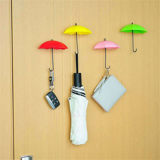 6Pcs Colorful Umbrella Wall Hook Key Hair Pin