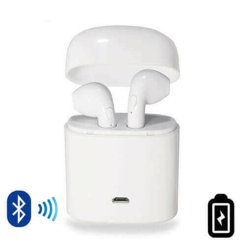 Dual Chamber Wireless Bluetooth Earphones With Charging Box.