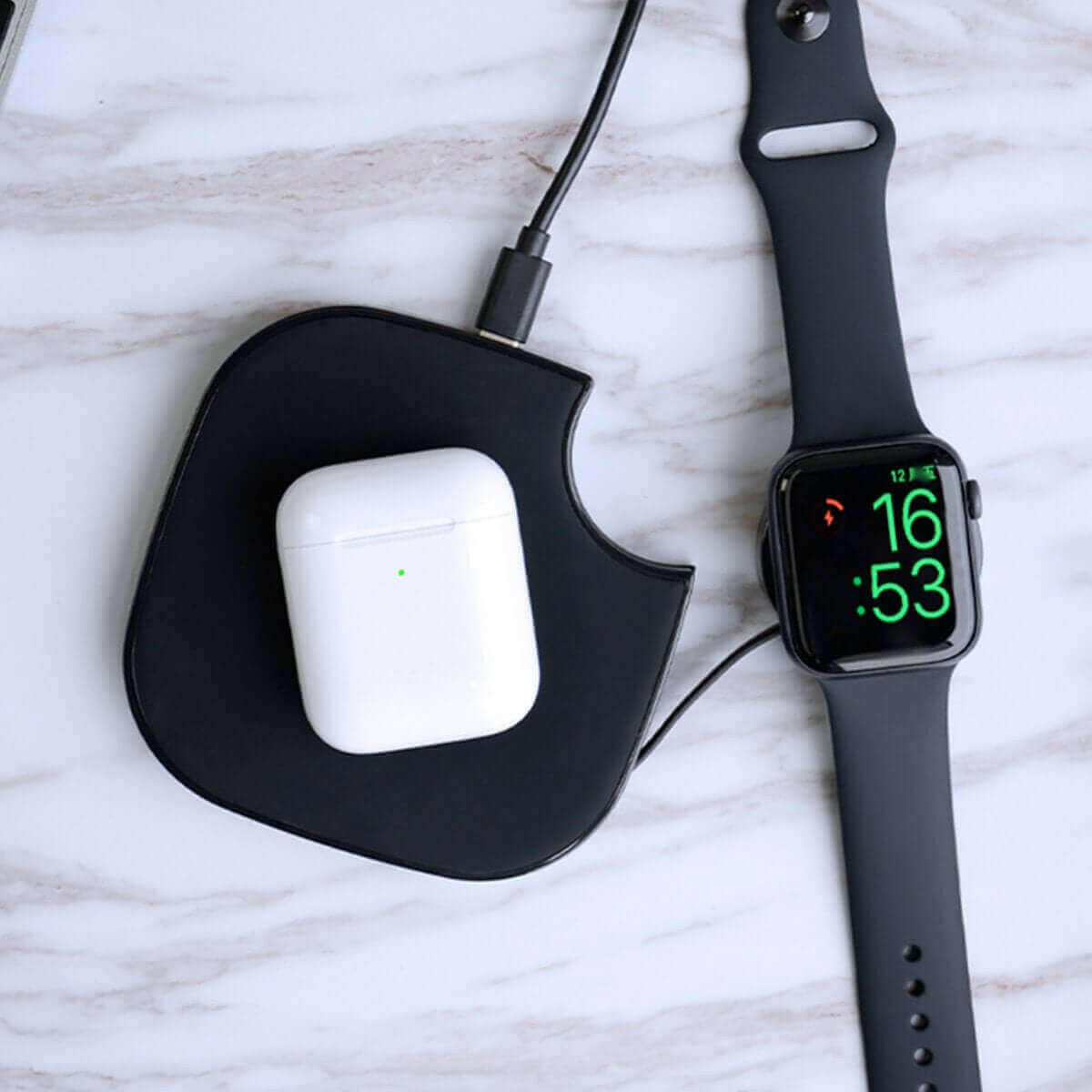 Teamwork 2 In 1 Wireless Phone And Apple Watch Charger.