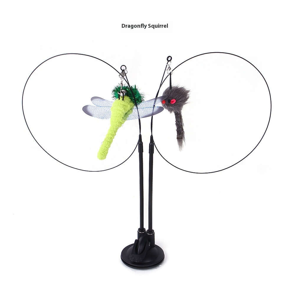 Suction Cup Cat Teaser Toy with Animal Attachments