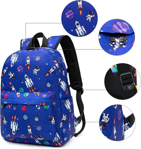 Preschool Backpack Kids School Book Bags for Elementary Primary Schooler (Rocket Astronaut)